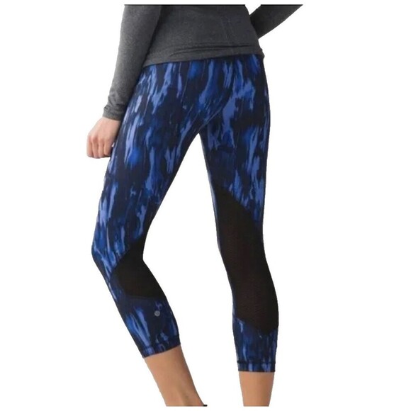 2/$30 Lululemon All Meshed Up 7/8 Leggings Size 4 Painted Animal Sprinkler Yoga - Picture 1 of 15